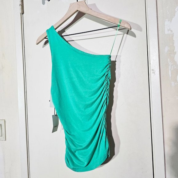 🏷️NWT Agolde Domino One-Shoulder Top In Cactus Green - Small - Picture 8 of 13